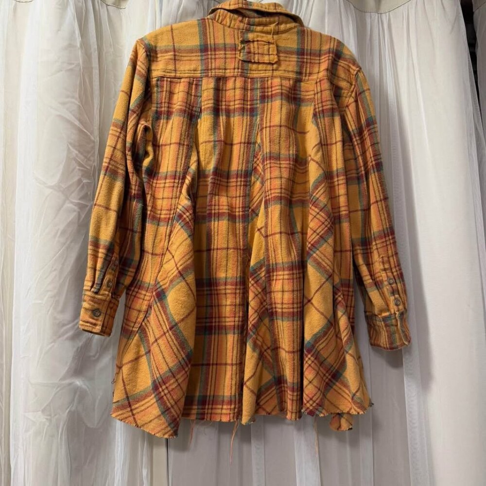 Free People We The Free Flannel Pleated Button Down Size L - Picture 5 of 6